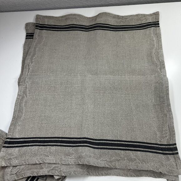 Stunning French THIEFFRY LINEN Napkins (3) Flax & Blue/$162 Retail - Picture 7 of 10